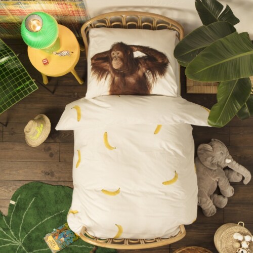 Snurk Banana Monkey dekbedovertrek-140x200/220 cm